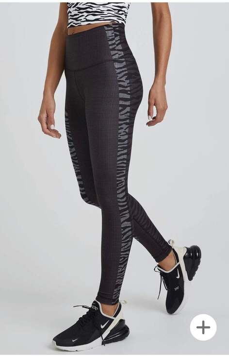 WITH NWT Reversible HIGH WAIST LEGGINGS BLACK WHITE VIVA ZEBRA, Sz S - Picture 3 of 15